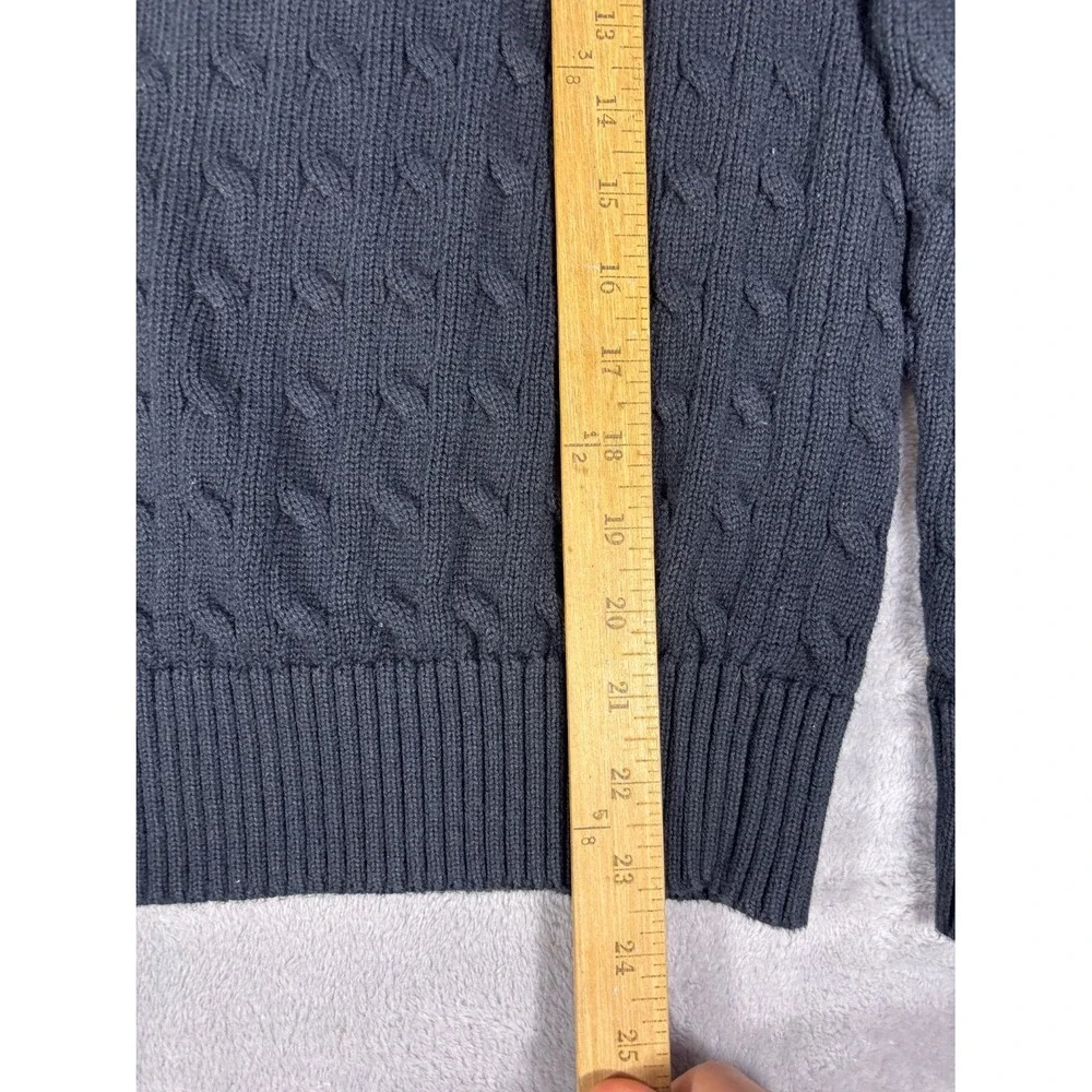 Polo Ralph Lauren Cable Knit Sweater Boys XL Black 18-20 yrs Red Little Pony